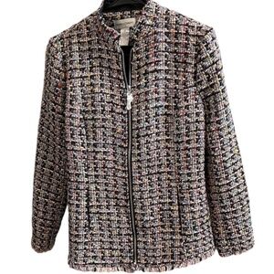 Draper’s & Damons Tweed Jacket with Raw Hems Size 8. NWOT
